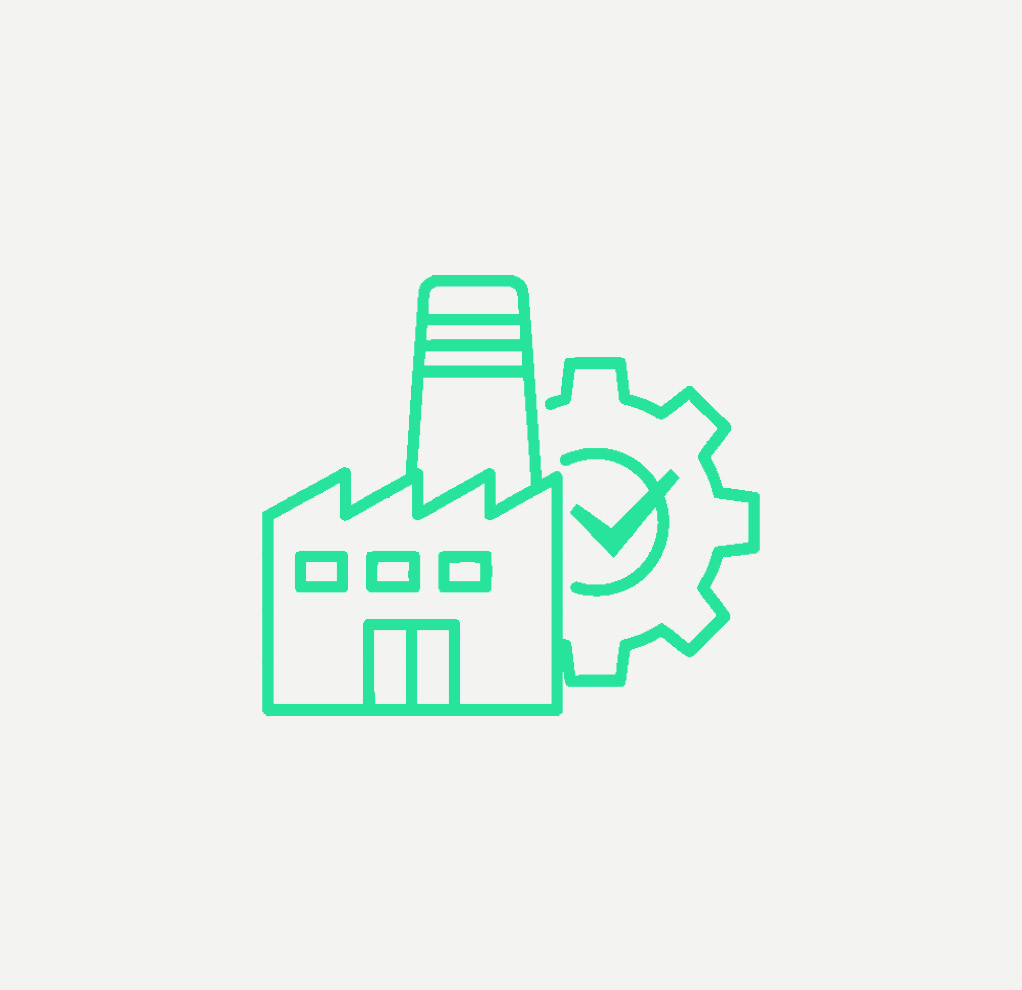 Icône représentant un process industriel maîtrisé, pour évoquer une segmentation réseau OT souveraine